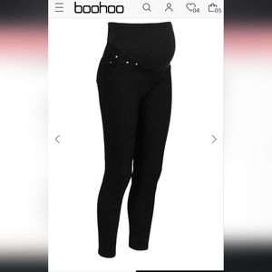 NWT Black Boohoo Maternity skinny jean US sz 6